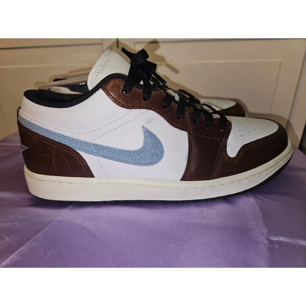 Nike Air Jordan 1 Low SE Mocha University Blue Brown White FQ7832-142 Mens 10